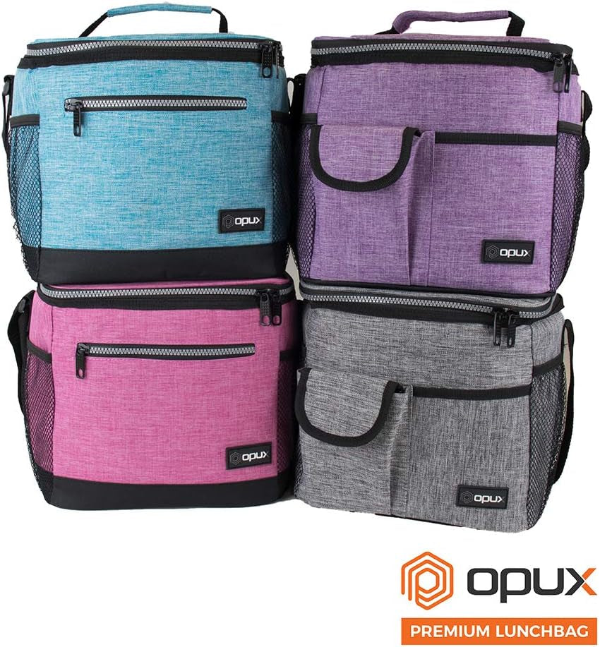 Extra Large Insulated Lunch Box Men Women, Lunch Bag for Work, Leakproof Soft Cooler Tote Adult, Lunch Pail, Picnic Beach Collapsible Food Bag with Shoulder Strap, Charcoal