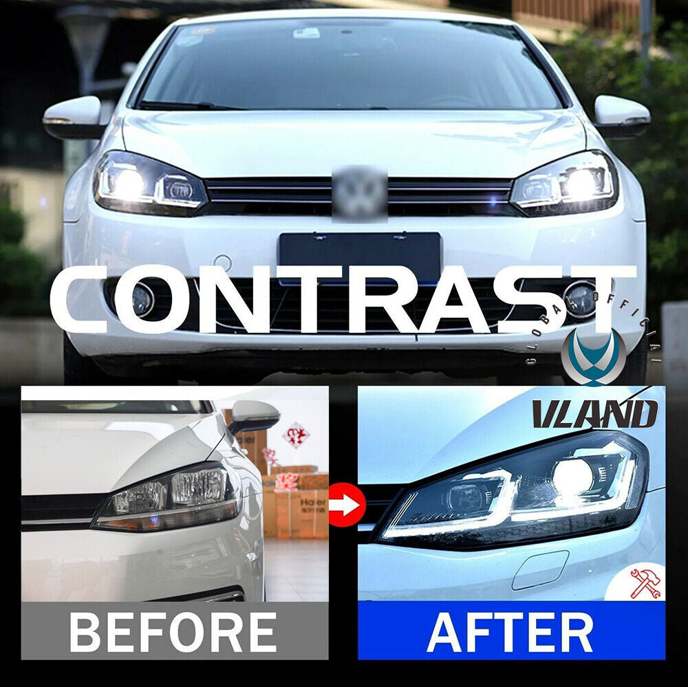 VOLL LED Scheinwerfer Für VW Golf 7.5 MK7.5 2017-2021 Passt Halogen Version Tüv