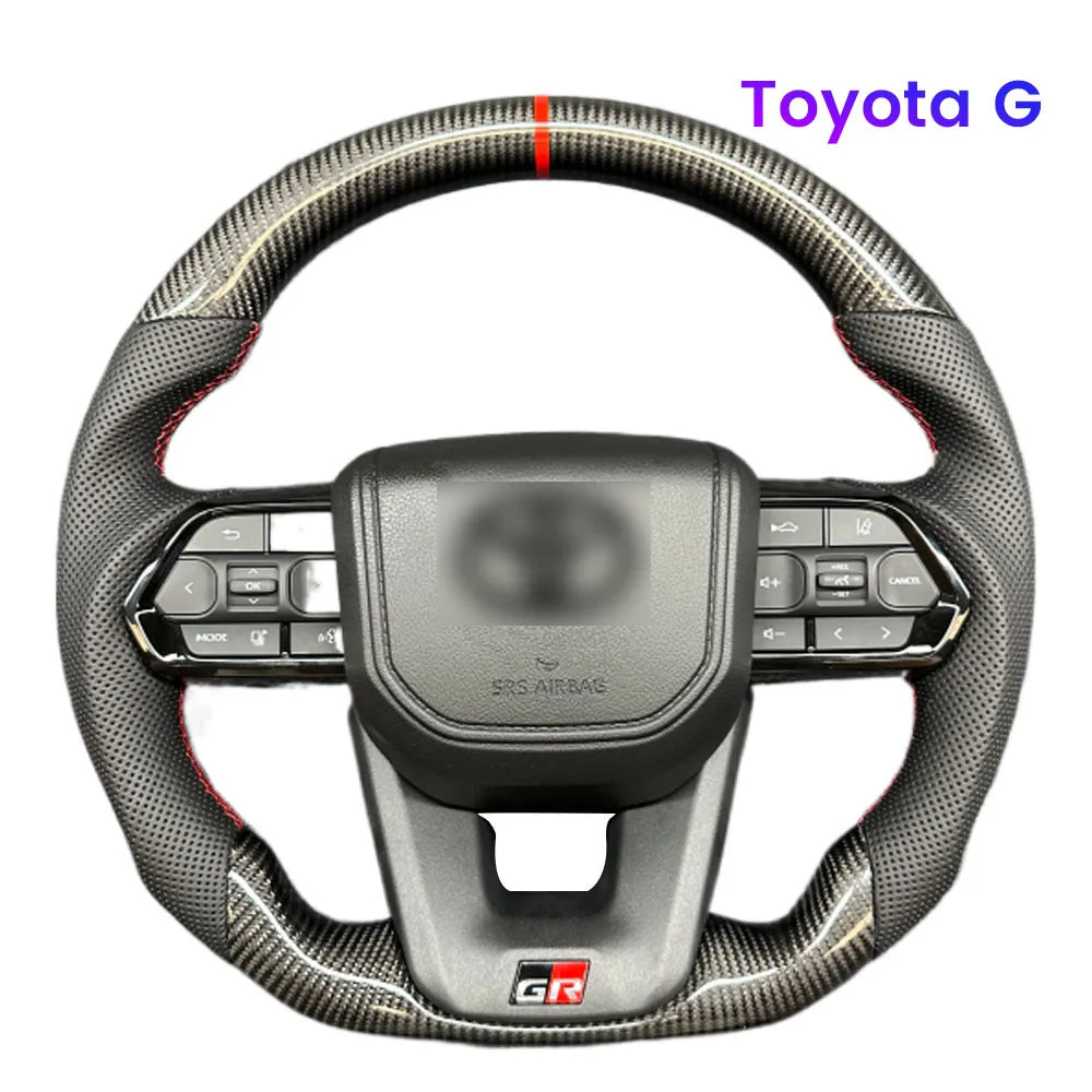 Carbon Fiber Steering Wheel for Toyota GT 86 FORTUNER FJ Cruiser HIACE LC70/76/79 Land Cruiser CROWN ALPHARD VELLFIRE HILUX