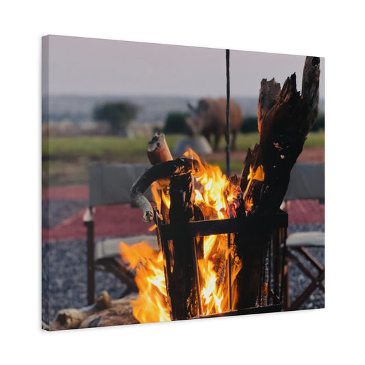 Cozy Firepit with a Rhino Canvas